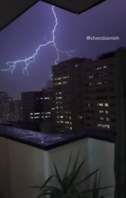 رعد و برق در آسمان تهران، چیتگر + عکس