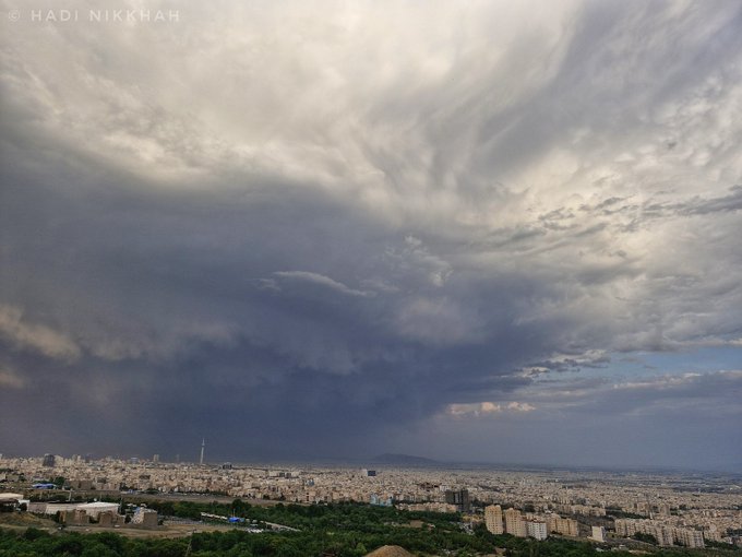 نمای زیبایی از فراز تهران پس از بارش باران+عکس