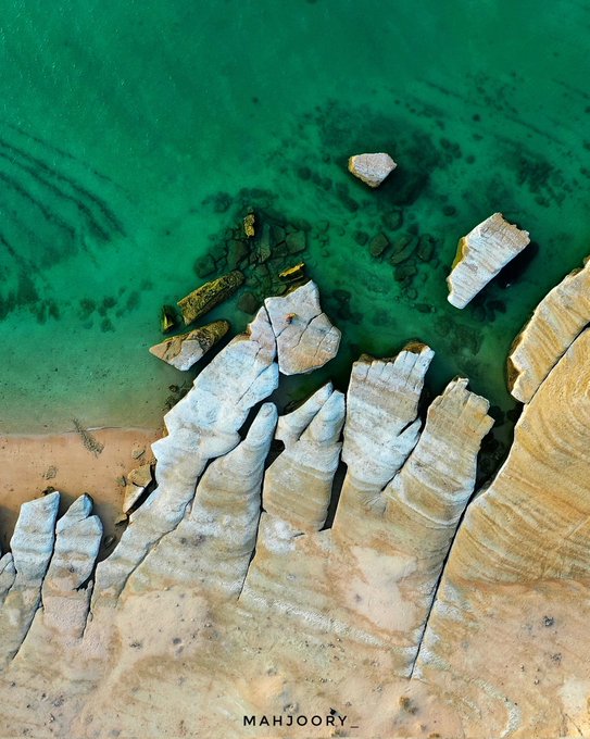 تصویر هوایی از سواحل شگفت انگیز خلیج فارس