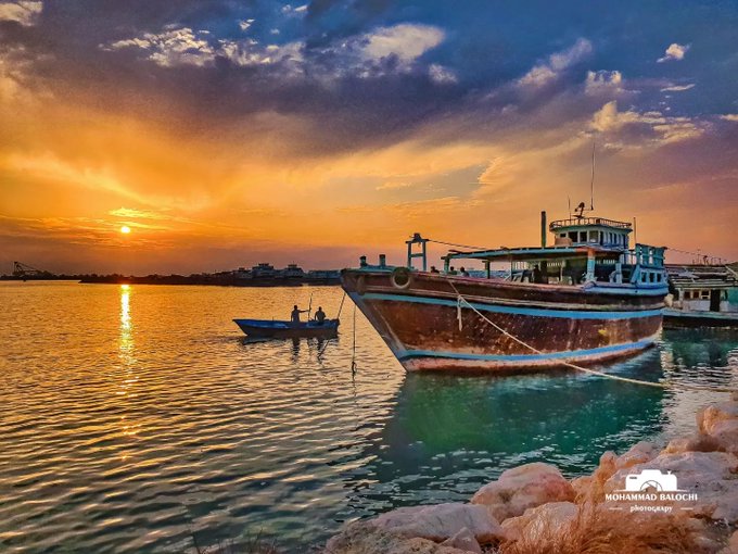غروب زیبای آفتاب در سواحل بوشهر+عکس