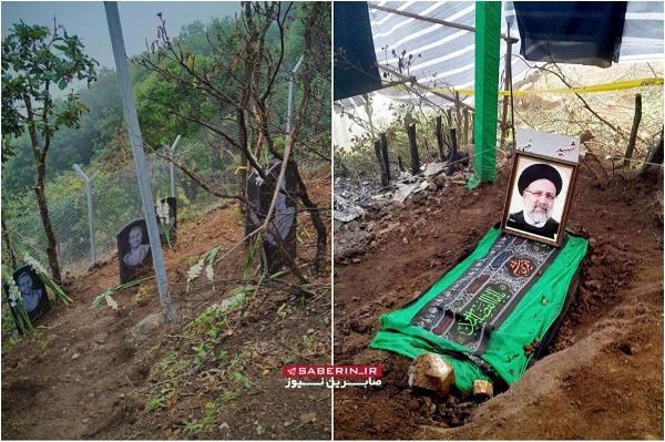 یادمان شهدای خدمت در محل سقوط بالگرد شهید رئیسی و همراهانش در جنگل ورزقان