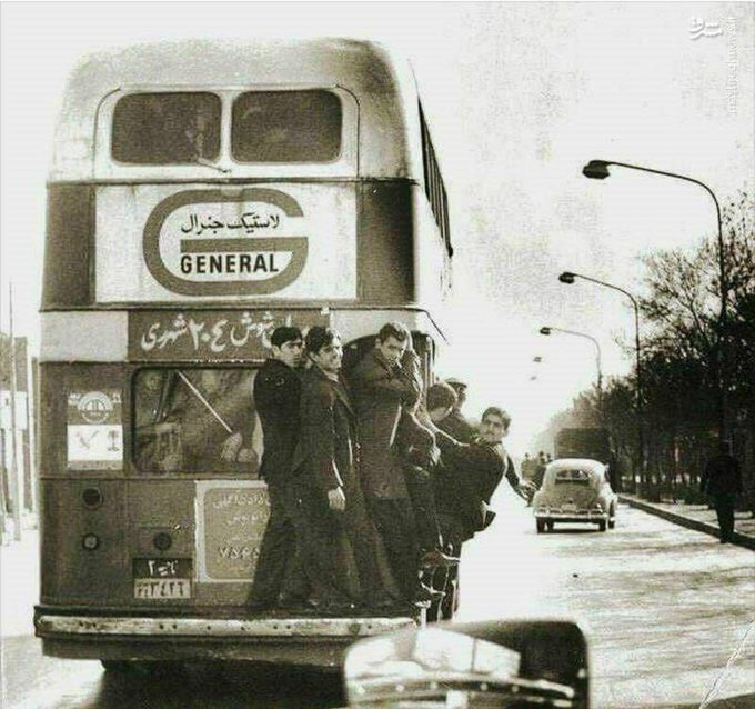 اتوبوس دو طبقه خط شوش - شهرری در تهران قدیم