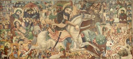 پرده نقاشی رزم حضرت عباس که در موزه بروکلین نگهداری می‌شود+عکس