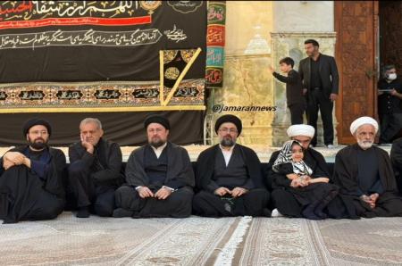 حضور مسعود پزشکیان در مراسم شب عاشورای حرم امام خمینی (ره)