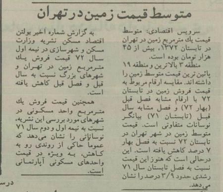 زمین در تهران ۳۰ سال پیش متری چند بود+عکس