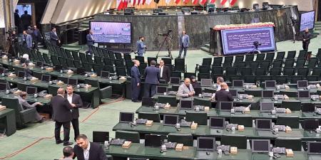حضور وحید حقانیان در صحن مجلس شورای اسلامی پیش از آغاز مراسم تحلیف