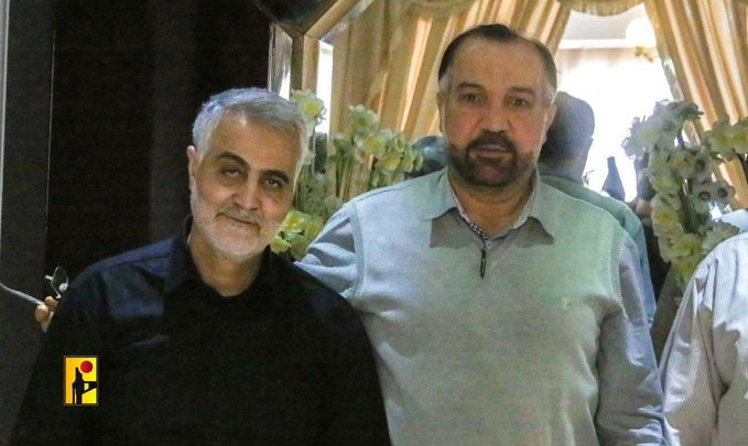 تصویری از فرمانده ارشد تازه به شهادت رسیده حزب الله در کنار شهید سلیمانی