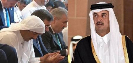  پوشش متفاوت امیر قطر در مراسم شهید هنیه جلب‌توجه کرد 