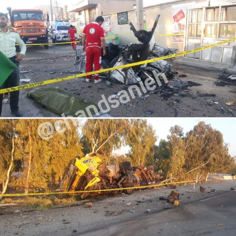 له شدن وحشتناک یک پراید در تصادف با تریلی