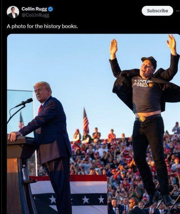 شادی ایلان ماسک در سخنرانی ترامپ، دیروز در باتلر + عکس