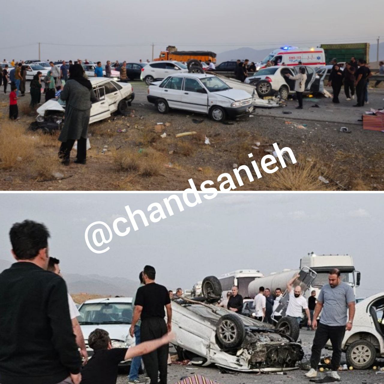  اولین تصاویر از تصادف وحشتناک در اتوبان ساوه 