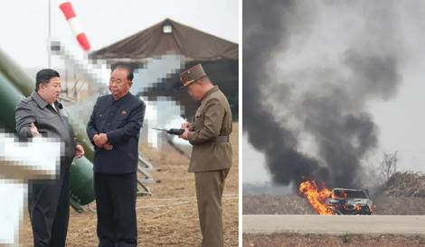 تصاویری از پهپاد جدید کره شمالی که با انفجار یک ماشین BMW تست شد
