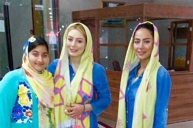 تیپ متفاوت سحر قریشی و سمانه پاکدل در پشت صحنه + عکس