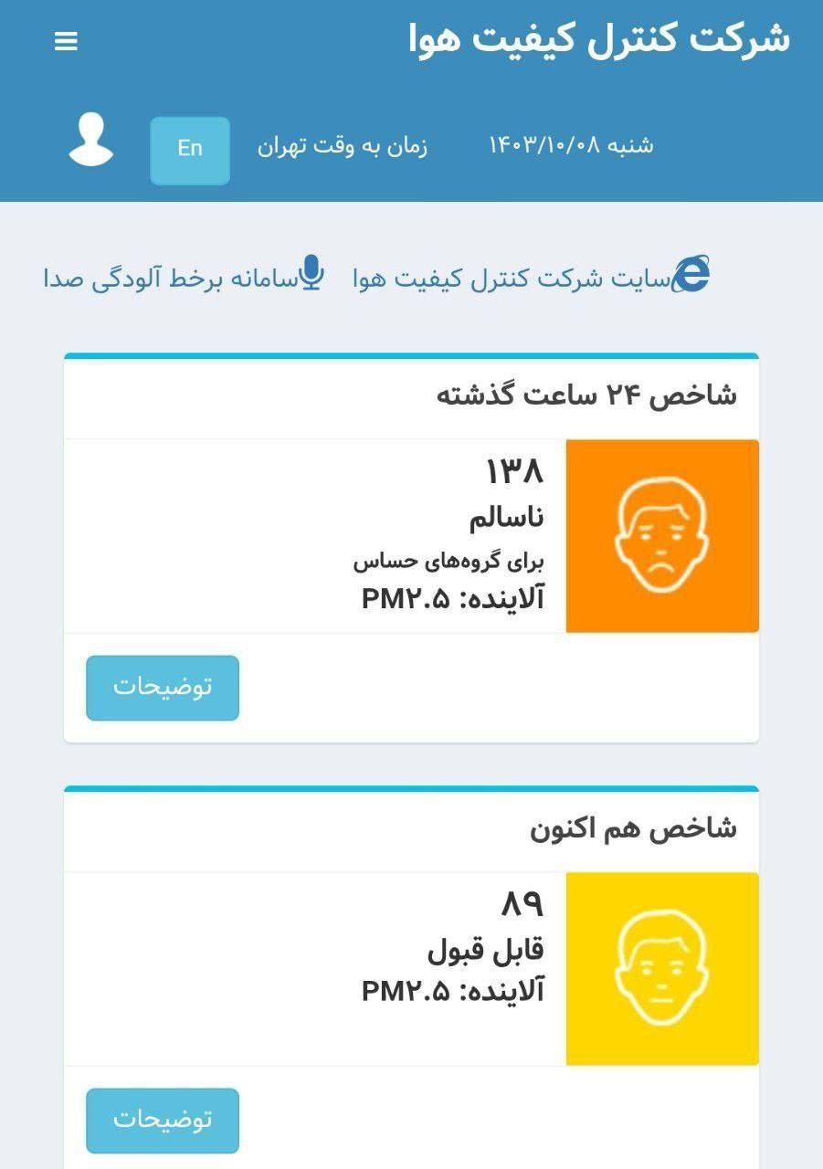  بالاخره هوای تهران قابل قبول شد 