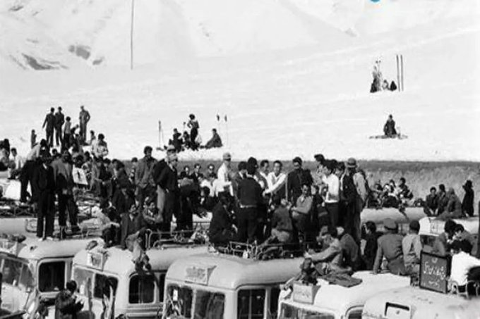 جاده هراز پیست اسکی آبعلی در دهه ۳۰ خورشیدی