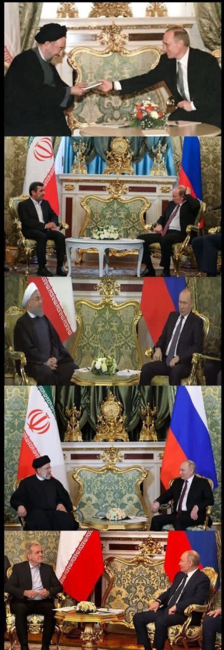 تصاویری از دیدار پوتین با ۵ رئیس‌جمهور ایران طی سه دهه اخیر