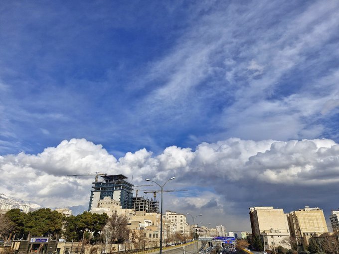 هوای پاک و آسمان زیبای تهران در امروز