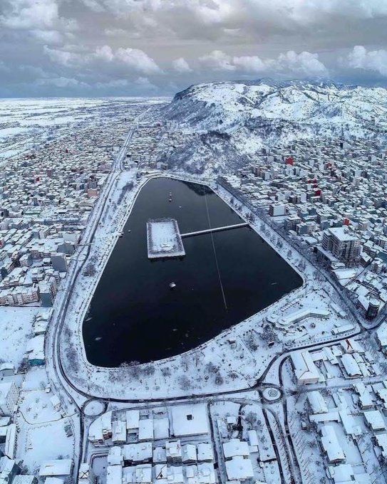 نمای زیبای زمستانی از لاهیجان گیلان