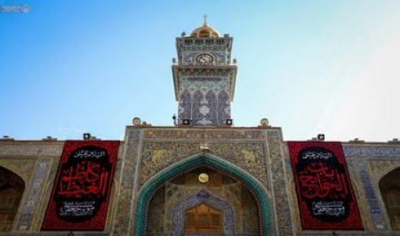 سیاه پوش شدن حرم حضرت علی (ع) در سوگ امام موسی کاظم(ع)+ تصاویر