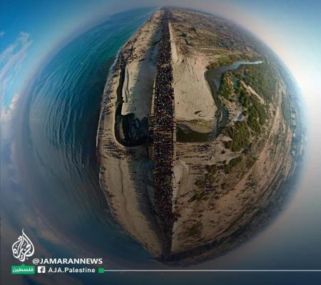  عکسی جالب از بازگشت فلسطینی ها به شمال نوار غزه که پربازدید شد