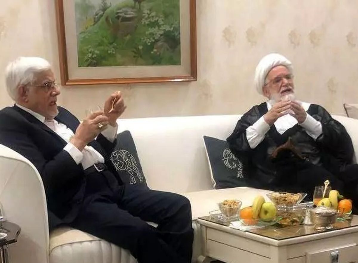 تصویری از دیدار عارف با کروبی در حصر+عکس