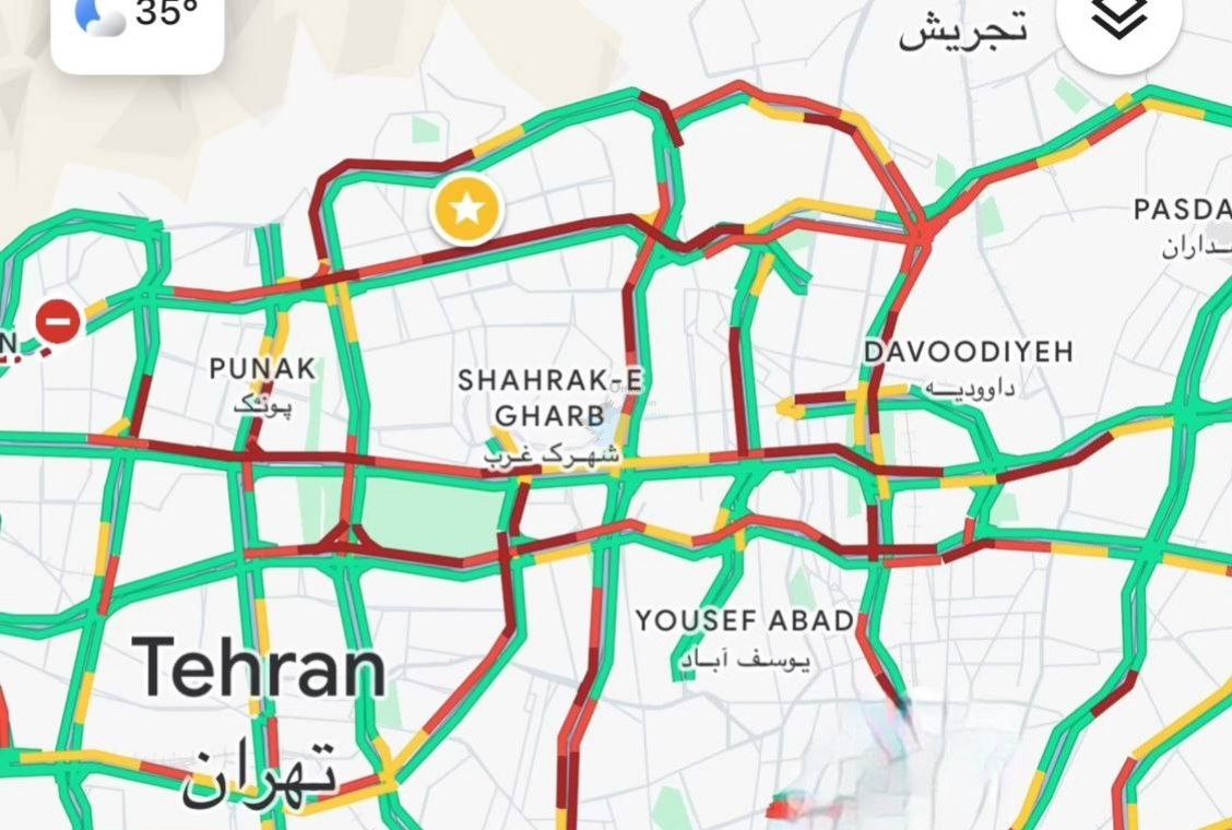 شب عجیب و تاریک تهران در این ساعات +عکس