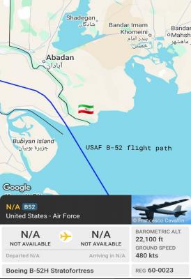 بمب افکن های غول پیکر B52 از مرز ایران به سوی قطر اعزام شدند