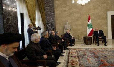 دیدار عراقچی و قالیباف با رئیس‌جمهور جدید لبنان+ تصاویر