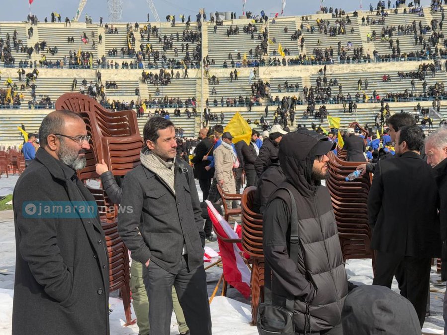 پسر شهید سلیمانی و پسر دکتر پزشکیان در بیروت، تشییع شهید نصرالله