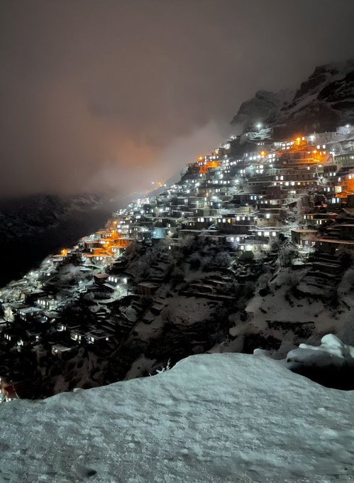 تصویر زیبایی از هورامان کردستان پس از بارش برف
