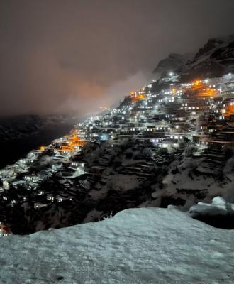 تصویر زیبایی از هورامان کردستان پس از بارش برف
