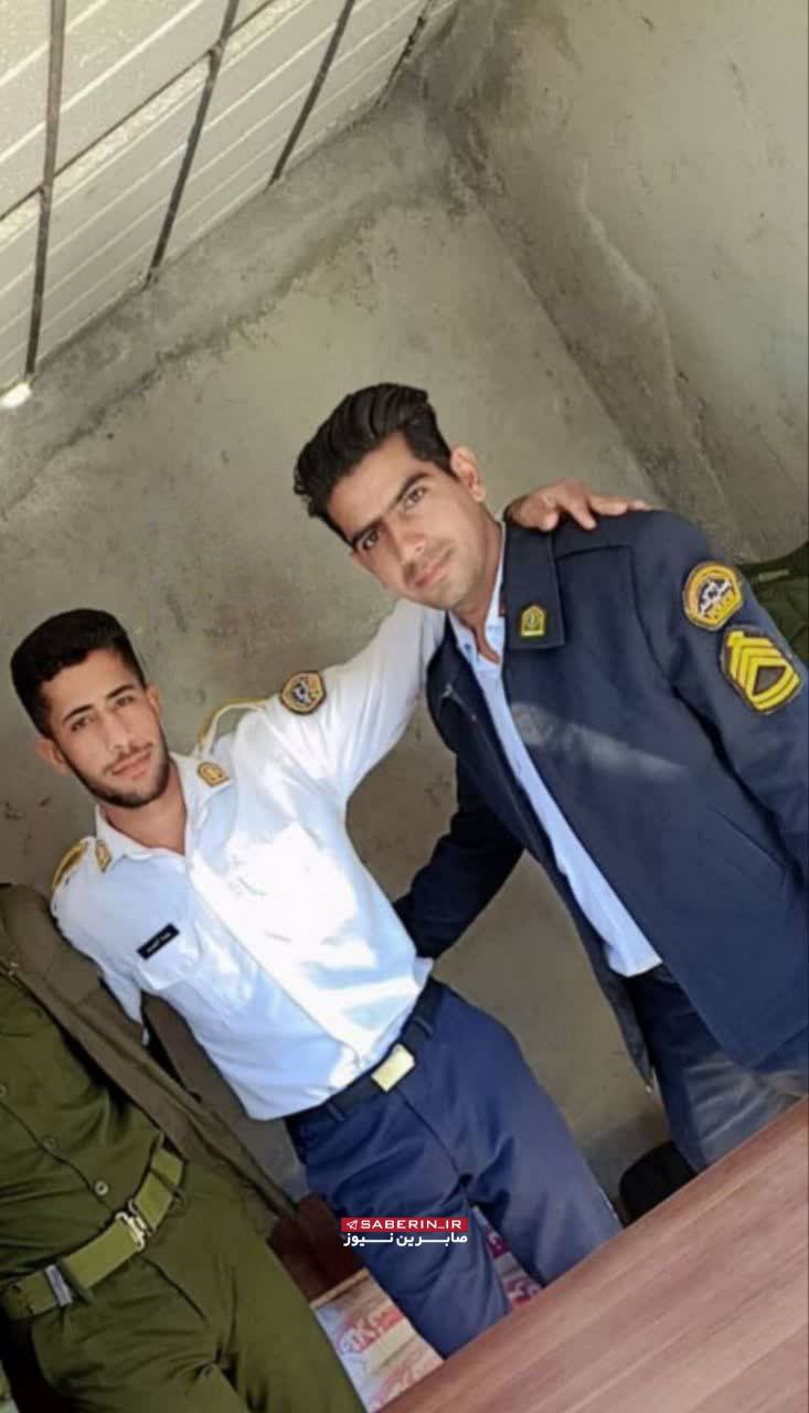 تصویر استوار هادی امیرزاده و سرباز وظیفه پوریا آبشوری که ساعاتی پیش ترور شدند
