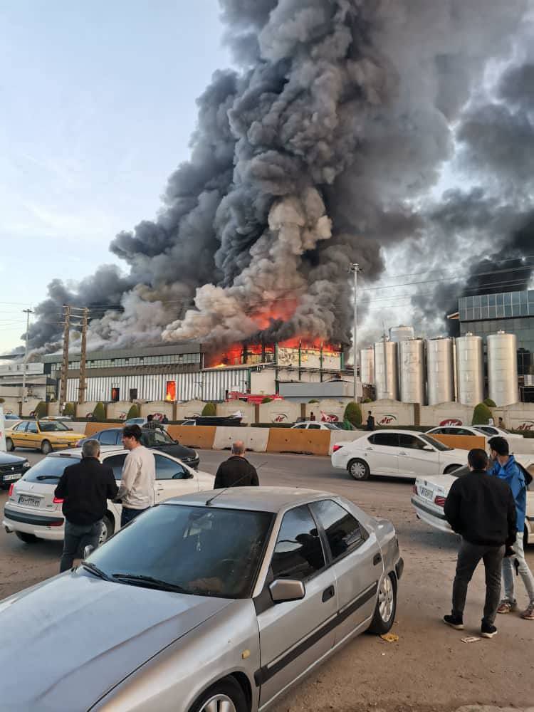 تصاویر تازه آتش سوزی در کارخانه شرکت کاله آمل