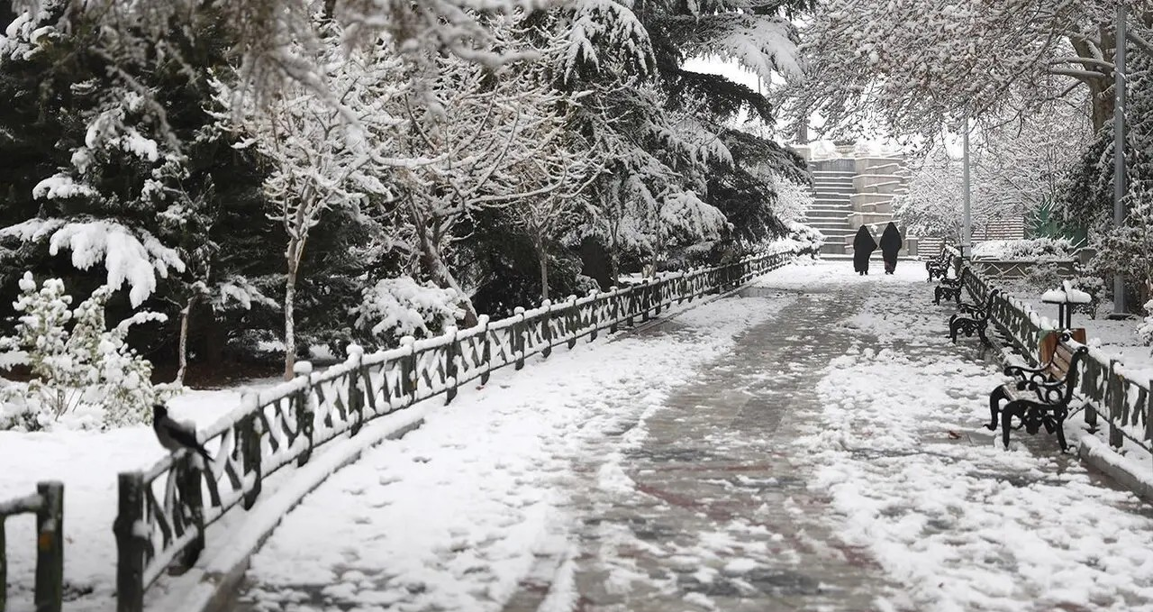 تصاویر حال‌خوب‌کُن از بارش برف در شمال تهران