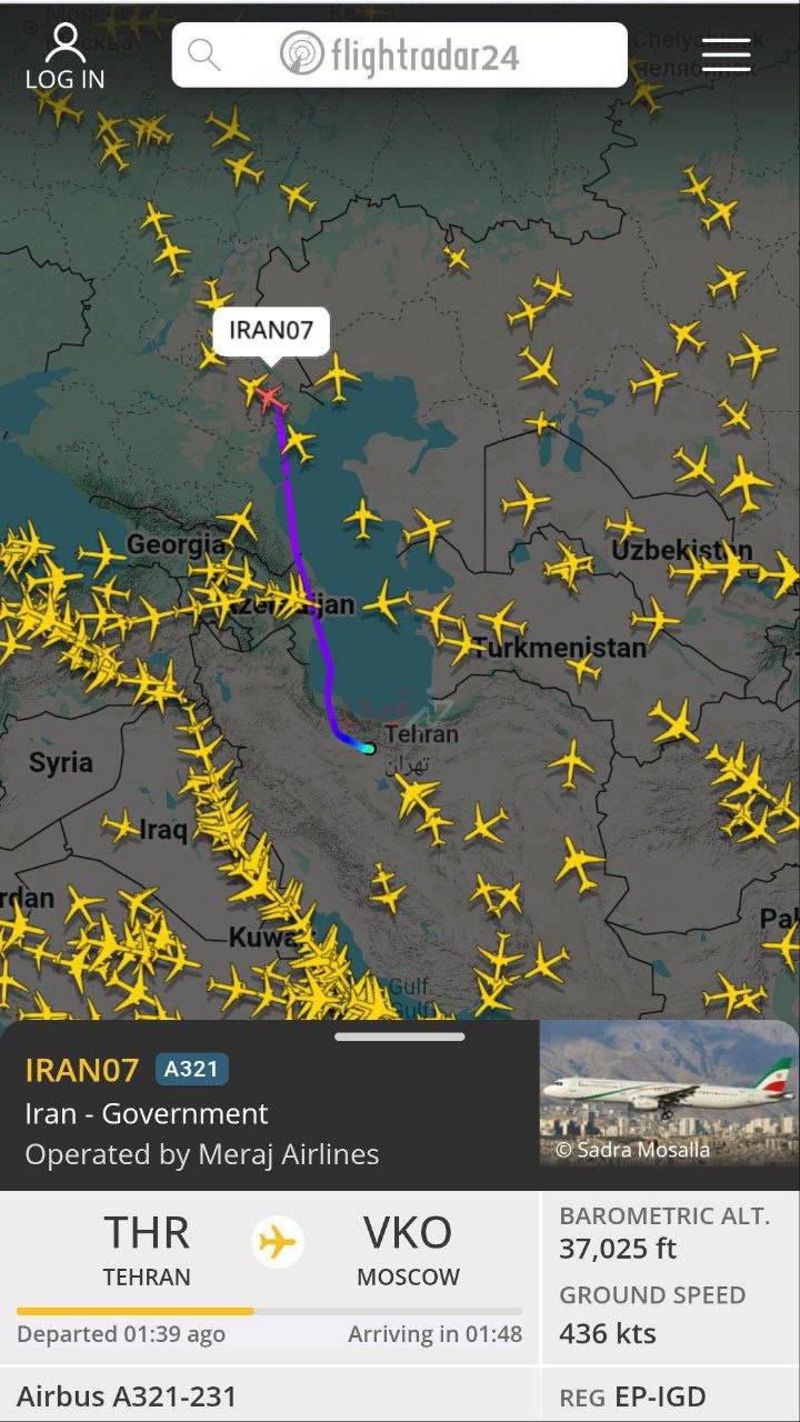 هشت هزار ببیننده شاهد پرواز هواپیمای ریاست جمهوری از تهران به مسکو +عکس