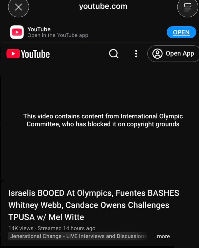 تصویر/ویدئوهای هو شدن تیم اسرائیل در المپیک زمستانی از یوتیوب حذف شد