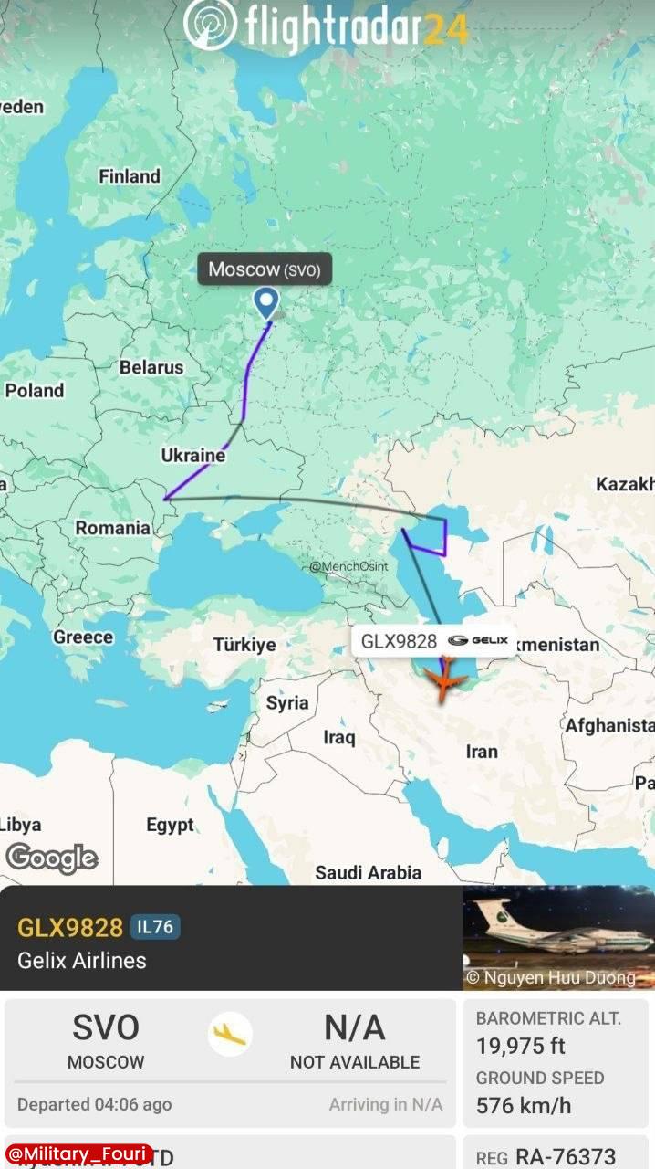 عکس/ فرود یک فروند هواپیمای باری نظامی روسیه در ایران