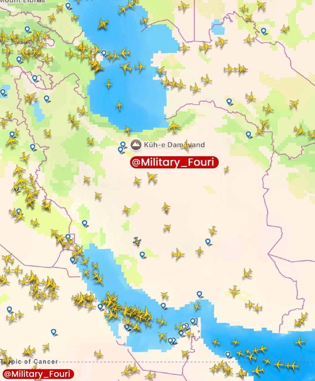 عکس/هم‌اکنون آسمان ایران؛ پروازها در وضعیت عادی
