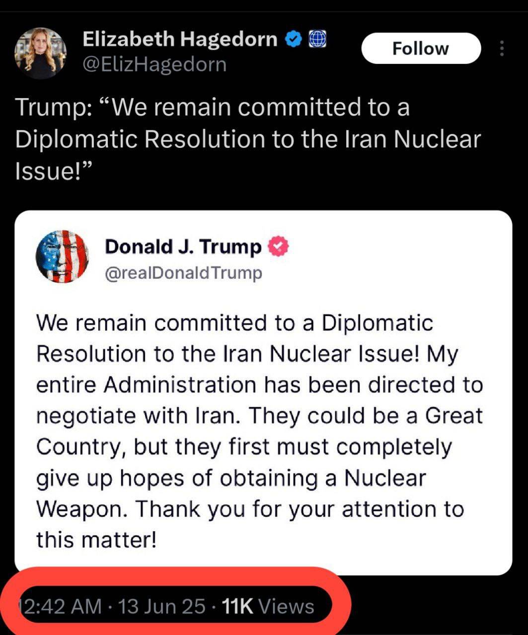 تصویری که به عنوان توییت جدید ترامپ دست به دست می‌شود قدیمی است