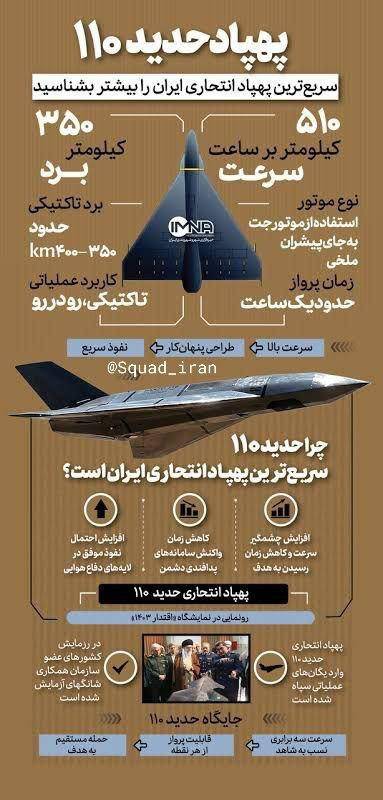 اینفوگرافیک/ سپاه برای اولین‌بار از پهپاد جدید ۱۱۰ استفاده کرد