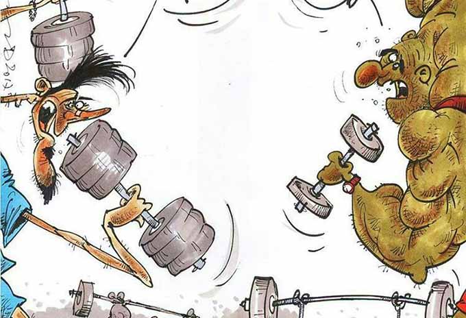 وضعیت کلاس‌های بدنسازی در این روزها! /کاریکاتور
