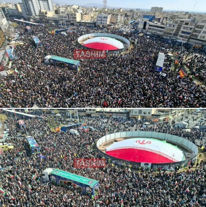خروش مردم تهران برای تشییع شهیدان لاریجانی، سلیمانی و دریادلان ناو دنا