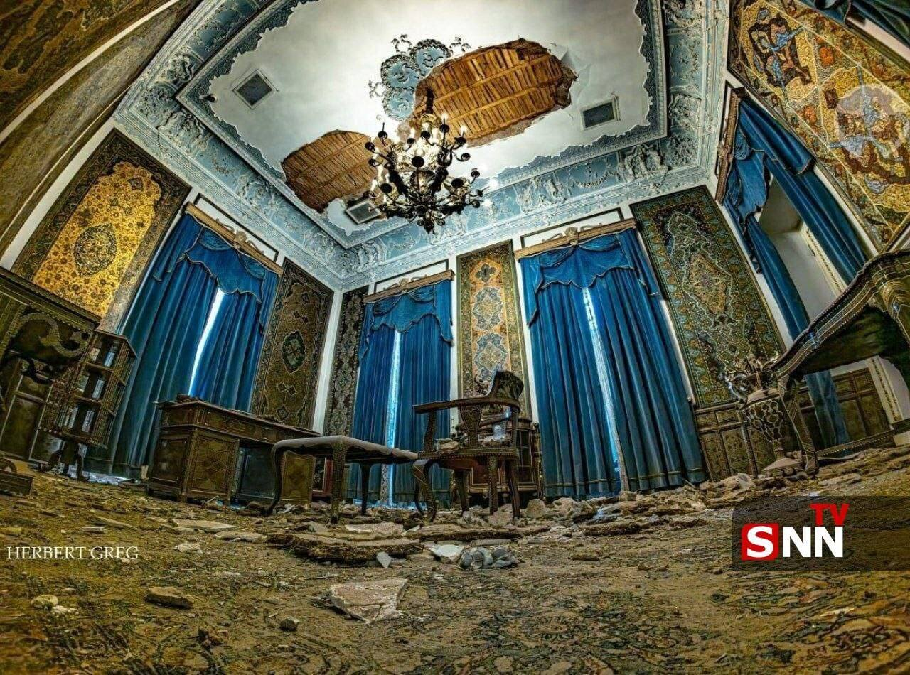 خسارات وارده به کاخ سبز در مجموعه سعدآباد در پی بمباران دشمن+ عکس