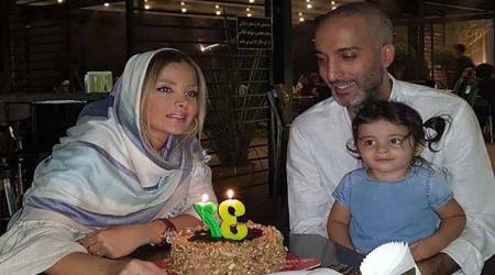 جشن تولد امیرمهدی ژوله به همراه همسر و دخترش + عکس