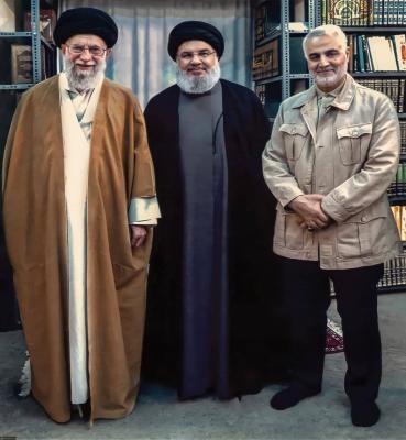قاب ماندگار از شهیدان حاج قاسم سلیمانی، سیدحسن نصرالله و رهبر شهید انقلاب 