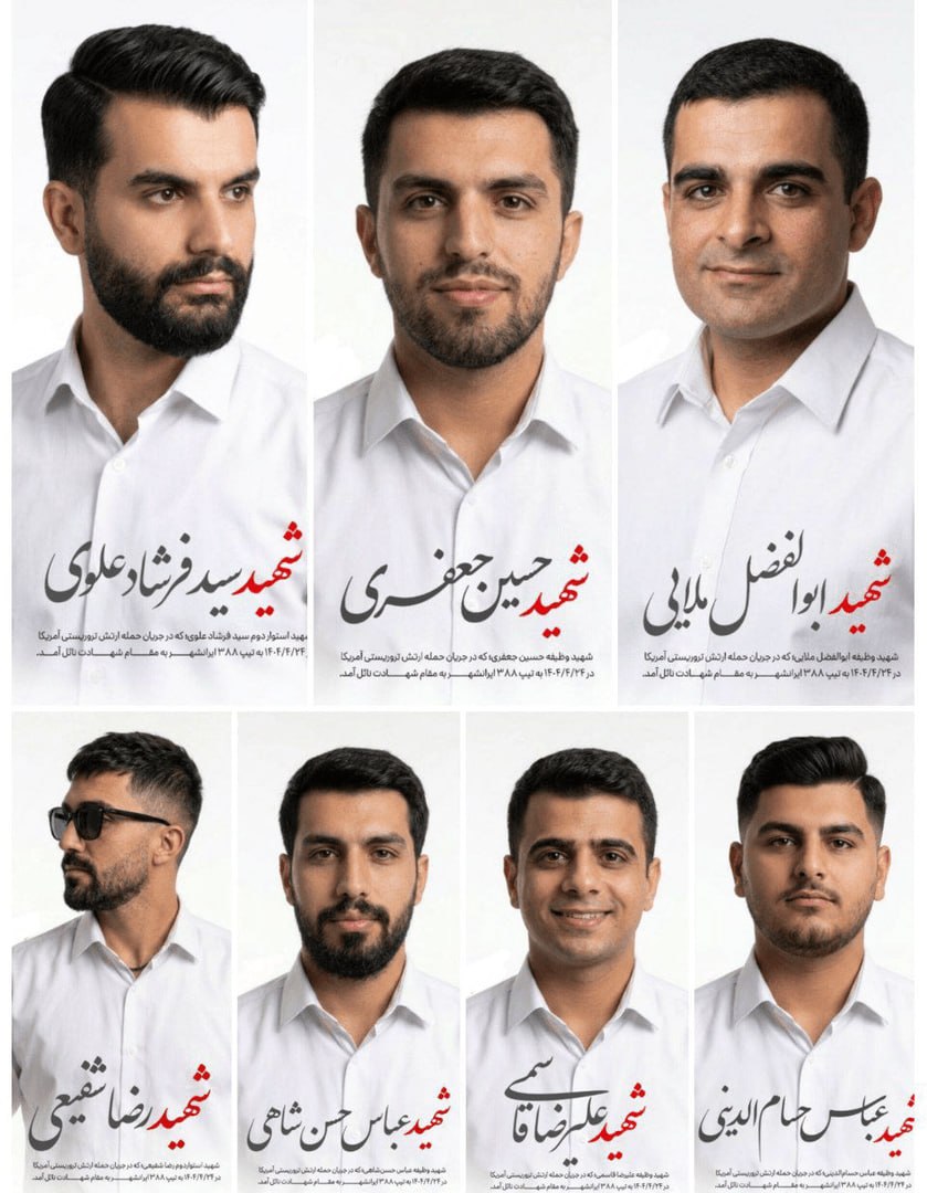 تصاویر شهدای حمله آمریکا به پادگان ارتش در بمپور+عکس