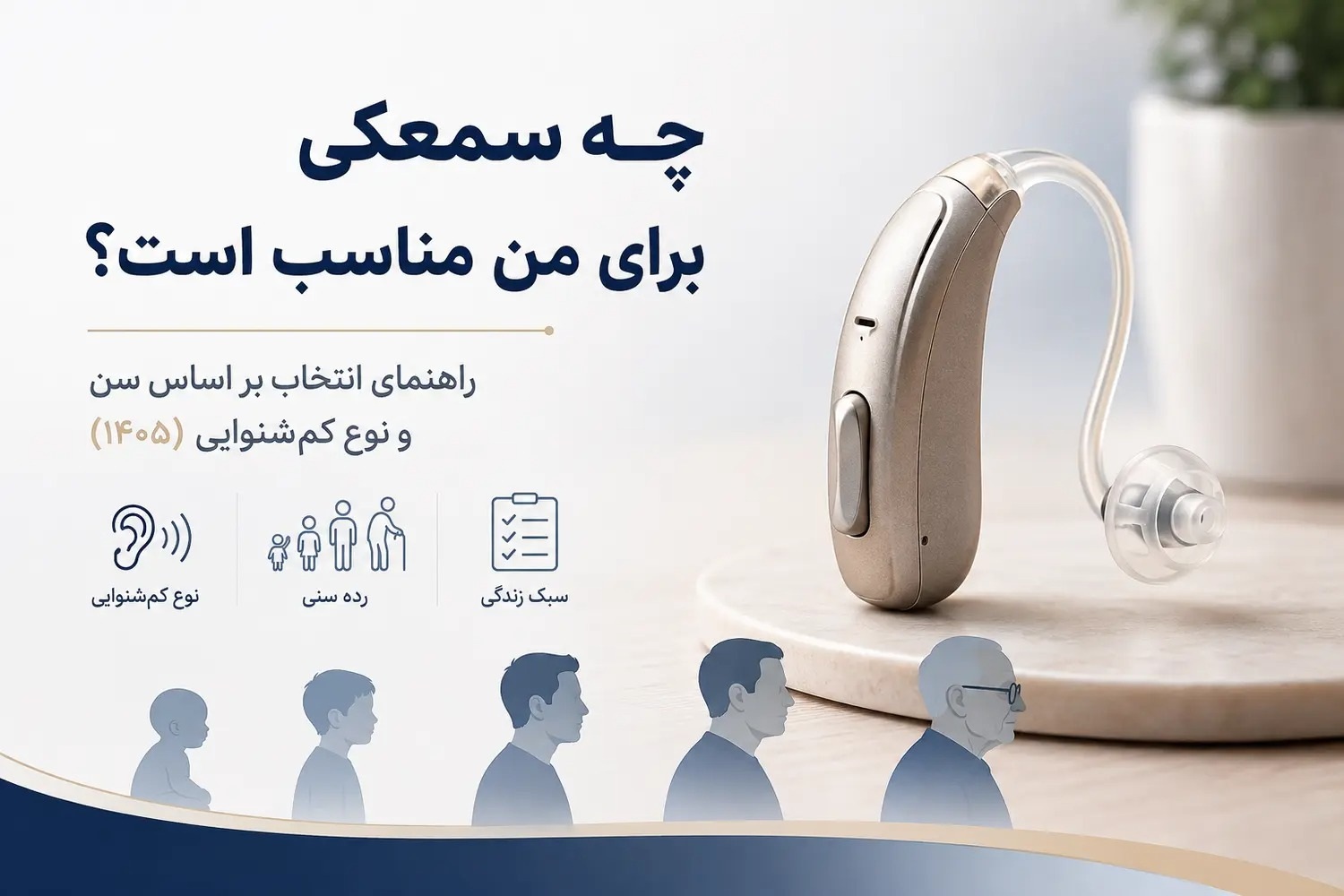 چه سمعکی برای من مناسب است؟ راهنمای انتخاب بر اساس سن و نوع کم‌شنوایی (۱۴۰۵)