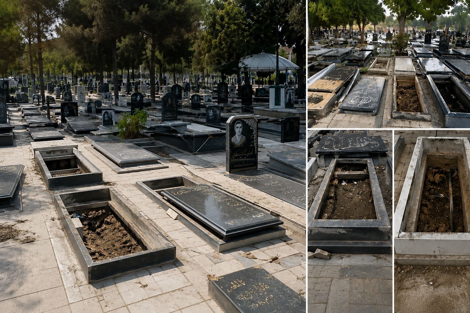 تصاویر دزدی از سنگ قبرها غیرواقعی است+عکس
