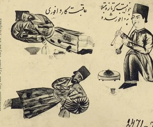 نقاشی جالب قاجاری که عاقبت کار اعتیاد را به تصویر کشیده+ تصویر