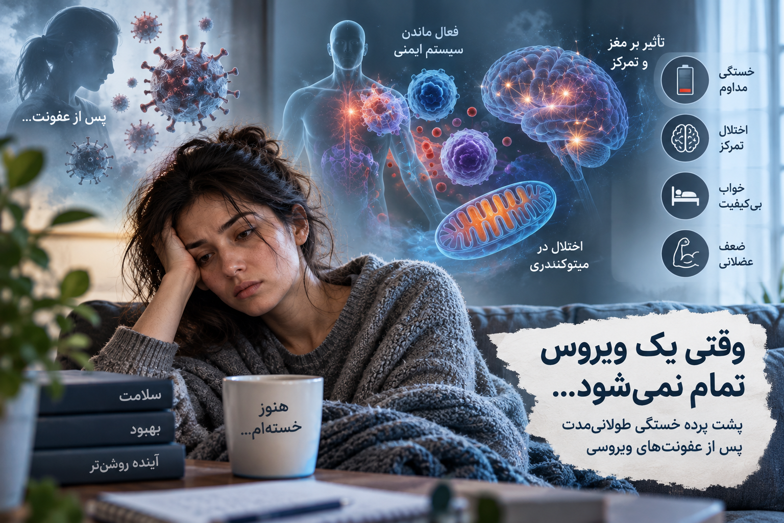 چرا بعضی‌ها بعد از بیماری ویروسی ماه‌ها خسته‌اند؟